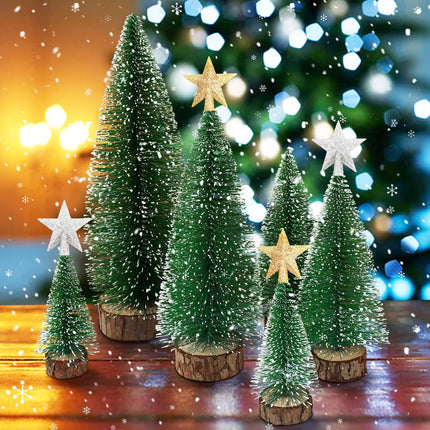 4 Pcs Mini Star Christmas Tree Topper 2.36 Inch Glitter Gold Silver Small Christmas Star Tree Topper for Xmas Holiday Tree Ornament Home Decor