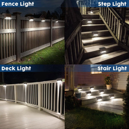 Otdair Solar Deck Lights, 16 Solar Step Lights Waterproof Led Solar Stair Lights, Outdoor Solar Fence Lights For Deck, Stairs