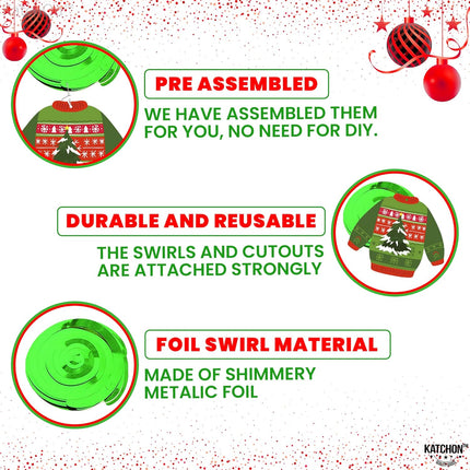 KatchOn, Ugly Sweater Christmas Hanging Decorations - Pack of 30, No DIY Ugly Sweater Party Decorations Hanging Christmas Decorations for Christmas Party Decorations Merry Christmas Decorations