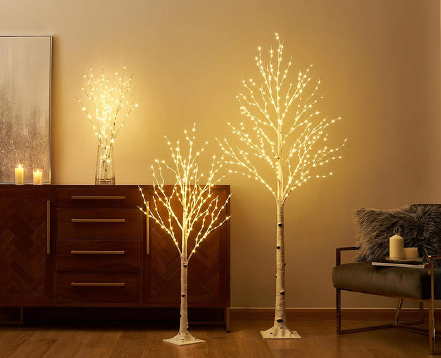 LITBLOOM Lighted Birch Twig Tree with Fairy Lights 4FT 200 LED Lights for Indoor Outdoor Home Thanksgiving Christmas Holiday Decoration