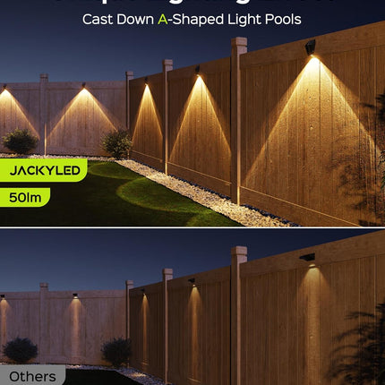Jackyled 2024 Solar Fence Lights, 50 Lumens Bright Fence Lights Solar Powered, Outdoor Deck Lights 12 Pack, Waterproof Led Step