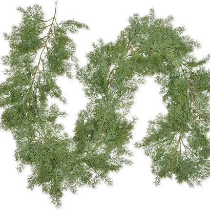 Pine Garland Christmas Decoration, 6ft Christmas Greenery Garland Realistic Cypress Garland Cedar Garland for Holiday Mantel Fireplace Table Centerpiece Decor