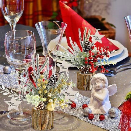 Small Christmas Tree, Table Top Christmas Tree Mini Christmas Tree with Pine Cone Gold Berries Artificial Christmas Tree for Indoor Outdoor Fireplace,Thankgivings,Christmas,Weddings Decor