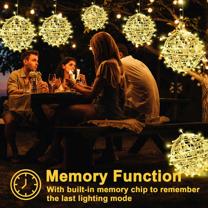 Likiyol Christmas Light Balls Outdoor 4 Pack 8" Sphere Christmas Lights with Plug, Hanging Tree Garden Globe Lights Waterproof String Lights for Yard, Patio, Porch, Party, Holiday Decor, Warm White