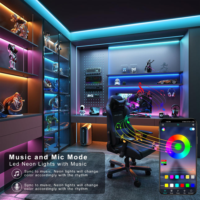 200FT Led Lights for Bedroom, Color Changing RGB Led Strip Lights Indoor, Remote and App Control Led Light Strip Music Sync , DIY Fancy Led lights for Room Home Decor Ambient Lighting (2100FT)