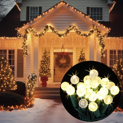 20 ft Christmas Slow Twinkling String Light 60 LED Firefly Flash Twinkle Lights Waterproof Warm White Light for Xmas Tree Indoor Bedroom Outdoor Christmas Garland Window Decorations