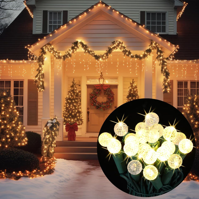 20 ft Christmas Slow Twinkling String Light 60 LED Firefly Flash Twinkle Lights Waterproof Warm White Light for Xmas Tree Indoor Bedroom Outdoor Christmas Garland Window Decorations