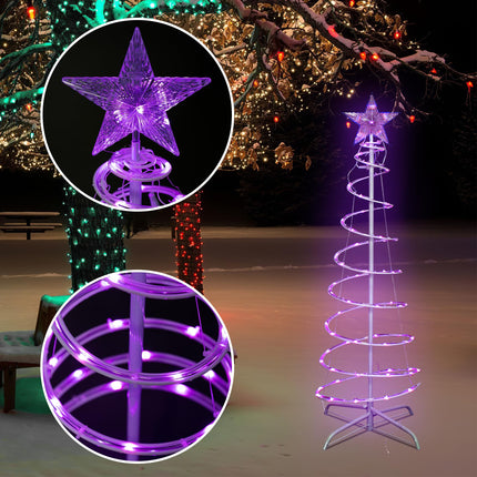 Presence 3 PCS Spiral Christmas Tree with Lights for Outside, Collapsible Multicolor LED Lighted Mode Christmas Tree for Outdoor