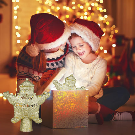 CCBodily Christmas Tree Topper Star LED Rotating - 5 Projection Modes Lighted Glitter Sparkling Holiday Decor Gold