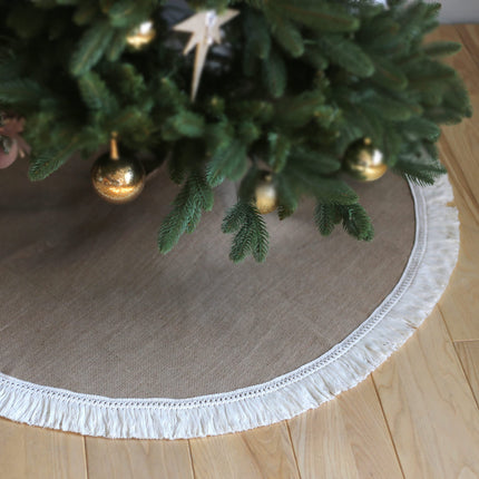 Your Magic Moment Christmas Tree Skirt 36', Burlap Christmas Tree Decorations, Christmas Tree Collar Boho Christmas Decor, Brown Christmas Ornaments (Medium)