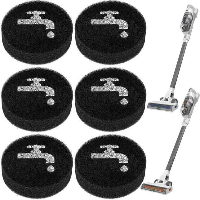 Sponge Filter Compatible With Black+Decker Powerseries+ 16V 20V Cordless Stick Vacuum Models Bhfea420J, Bhfea520J, Bhfea18D1, Compare To Part Bhfeaf1, 6 Pack