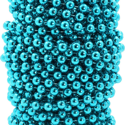 Mandala Crafts Faux Teal Pearl Beads Garland - 8mm 20 Yds Teal Pearl Strands Spool Pearl String Bead Roll for Wedding Party Christmas Tree Decoration