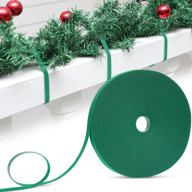 Zhengmy 100ft Christmas Garland Ties Christmas Decorative Holiday Garland Ties Cuttable Cable Straps for Christmas Halloween Party Yard Wall Doorway Outdoor Decoration(Green)