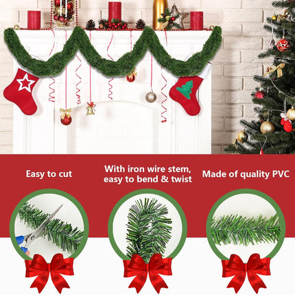 Deluxe 54Ft Artificial Non-Lit Soft Green Garlands - Festive Holiday Decor for Indoor and Outdoor Use Christmas Garland