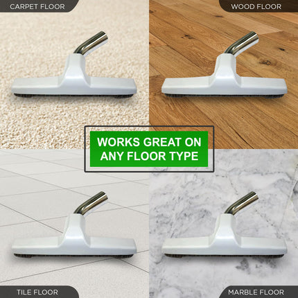 d Vacuum Floor Brush For Eureka & Universal Vacuum Cleaners With 1 ¼ Inch 1.25'' 32Mm Inner Diameter With Horse Hair Soft Bristles 10” Wide White Metal