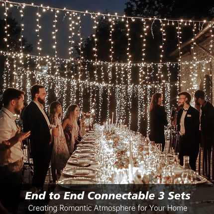 Icicle Christmas Lights Outdoor,520 LED 49.2FT 8 Modes with 80 Drops Cool White Icicle Lights,Remote Control Outdoor Indoor Fairy String Lights for Christmas Party,Holiday Decorations