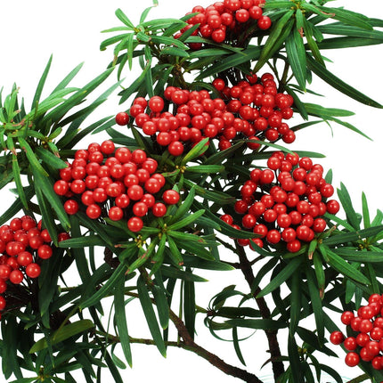 BBTO Artificial 200 Pack Holly Christmas Berries on 100 Wire Stems 8 mm Fake Berries for Christmas Tree Decorations Wreath Craft Wedding Party Favor (Red)