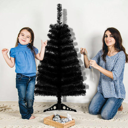 3ft Black Artificial Christmas Tree,Tabletop Christmas Pine Tree with PVC Stand Base for Christmas Halloween Home Office Holiday Decoration
