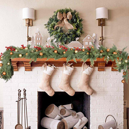 Pine Christmas Garland, Artificail Garland Indoor Outdoor Garden Gate Home Decoration for Winter Holiday Year Decor (Green)