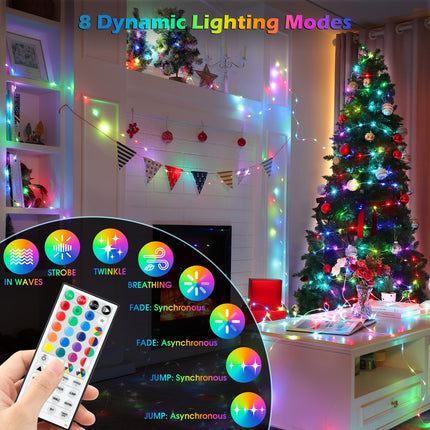Mlambert 164Ft Multicolor LED Rope Lights with 500 LEDs, 8 Modes 17 Colors RGB Remote Fairy String Lights Waterproof Dimmable for Halloween Christmas