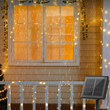 Brightown Solar String Lights, 2 Packs Total 66Ft 200 LED Solar Fairy Lights with 8 Modes, Waterproof Solar Lights for Outside Patio Yard Tree Wedding Christmas(Warm White)