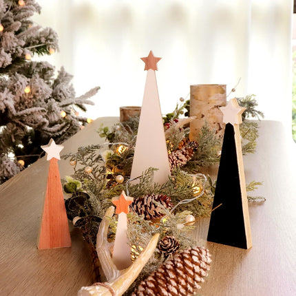Christmas Wooden Christmas Tree, 4pcs Wooden Christmas Tree Tabletop Ornaments for Christmas Decor, Christmas Decorations for Home Office Farmhouse Centerpieces Original