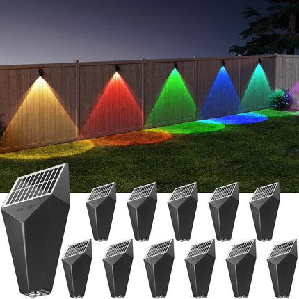 Jackyled 2024 Solar Fence Lights, 50 Lumens Bright Fence Lights Solar Powered, Outdoor Deck Lights 12 Pack, Waterproof Led Step
