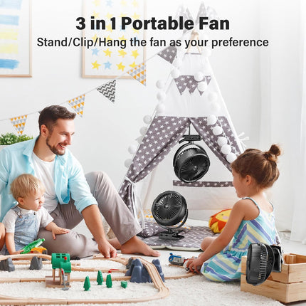 Misting Fan Rechargeable 10000Mah Battery, 8Inch Mister Fan With Clip 3 Speeds With Timer Function, 360° Rotatable Spray Fan