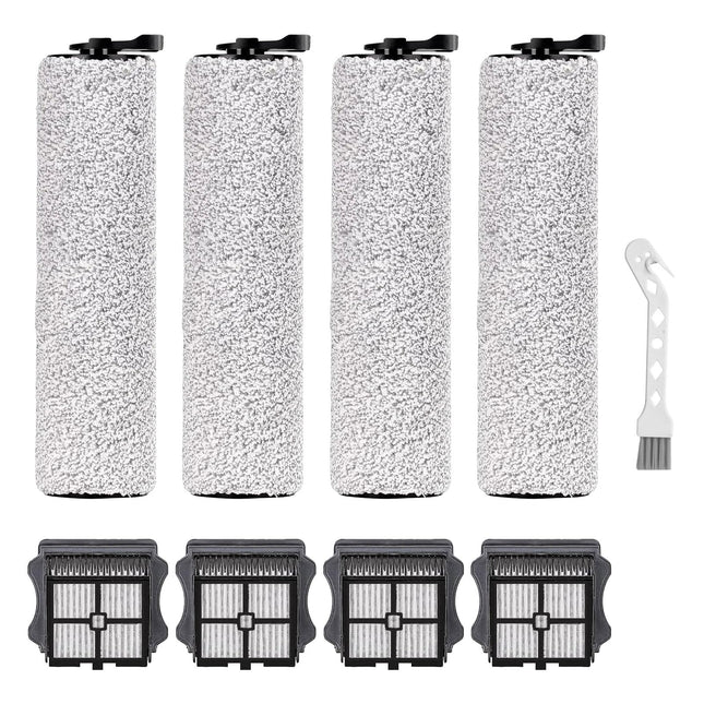 Brush Rollers And Filters For Tineco Ifloor 3 And Ifloor One S3 Cordless Wet Dry Vacuum Cleaner,Accessories Kit Inclue 4 Hepa Filters & 4 Brush Rollers