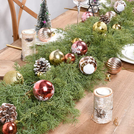 DearHouse 6.1Ft Pine Christmas Garland, 148 Leaves Winter Artificial Greenery Garland for Holiday Season Mantel Fireplace Table Runner Centerpiece Christmas Decoration