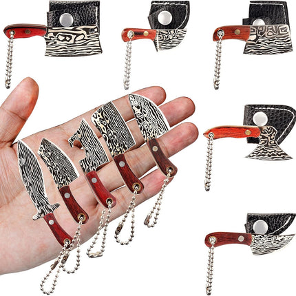10 Pcs Mini Knife Set,Mini Knife Quxozhlu Mini Knife Keychain Tiny Knife Edc Mini Knives Butcher Mini Cleaver Mini Pocket Chef