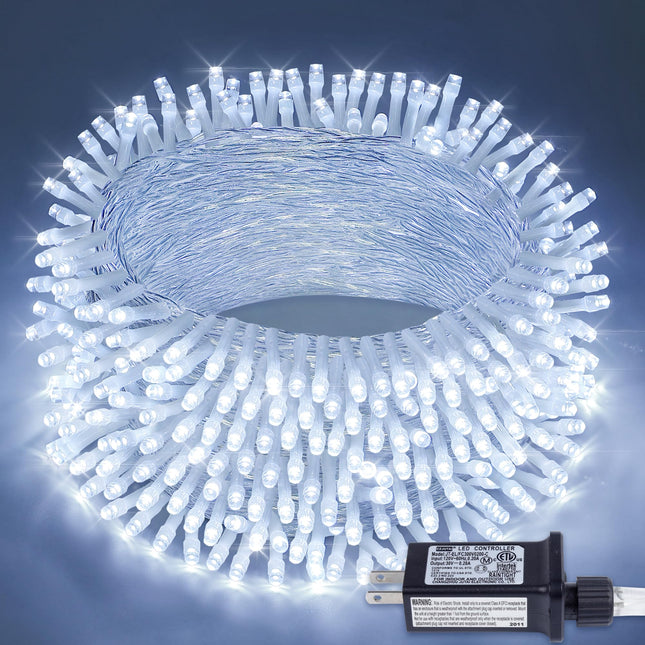 String Lights Indoor,YOUNGAR Twinkle Lights,98FT 200 LED 8 Modes White Christmas Lights Outdoor, 30V UL Small Lights Plug in for Home, Garden, Wedding, Party,Holiday Decoration