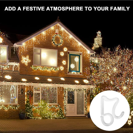 100pcs White Plastic Light Hanger Hooks, Christmas Light Gutter Clips, Weatherproof Gutter Clips for Hanging Outdoor Lights Xmas Decoration String Lights