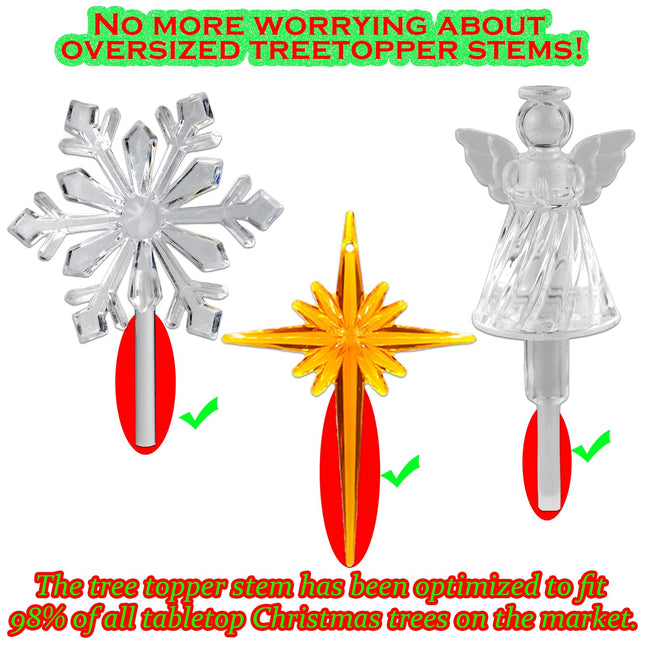 110Pcs in 10 Colors Ceramic Christmas Tree Replacement Bulbs - Plastic Lights Pegs, Included Angel Topper＆Snowflake Top＆Cross Stars.