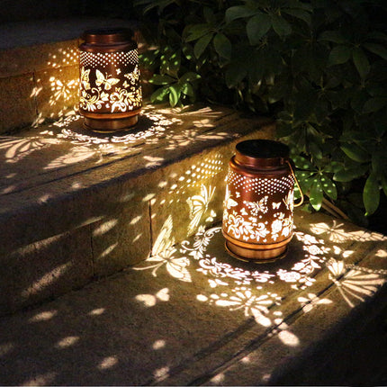 Solar Lanterns Outdoor Waterproof Butterfly Garden Decor as Birthday s for Women Mom,Hollow Out Retro Metal Decorative Garden Light,Graceful Decoration for Patio,Yard,Landscape,Walkway,Festival