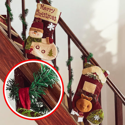 20 Pcs Christmas Garland Ties 18 Inch Artificial Pine Needles Faux Pine Green Twist Ties for Banister, Christmas Tree Branches for Xmas Holiday Decoration Craft Wrapping
