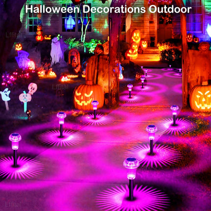 Solar Pathway Lights Pink Solar Lights Outdoor 8 Pack Solar Mushroom Lights Outside LED Lighting Solar Garden Lights Stake Waterproof for Path, Lawn,Landscape,Courtyard(Purple)
