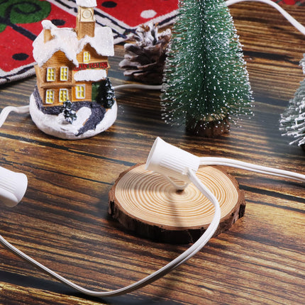 100FT C9 Light String Christmas Stringer, E17 Light Sockets 12" Spacing, C9 Stringer Set White Outdoor String Light Strand for Wedding Patio Event Lighting Decor, White Wire
