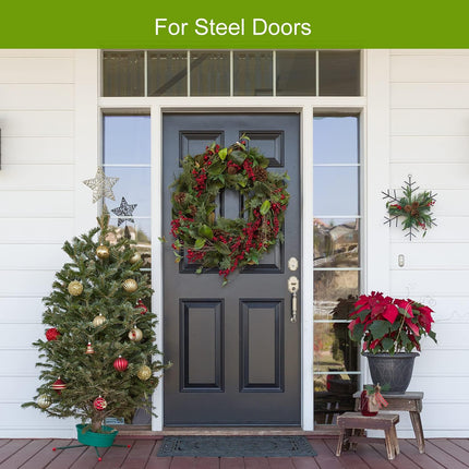Magnetic Wreath Hanger for Front Doors, 2 Pack Wreath Holder for Steel Door Metal Wreath Hook for Wreath Decorations