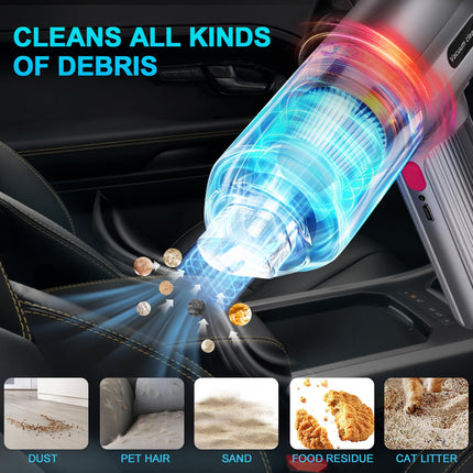 Cordless Car Vacuum Cleaner High Power, 9000Pa Wireless Handheld Car Vacuum Cleaner Rechargeable, Mini Portable Vacuum Cleaner, 3 In1 Dust Buster & Air Blower & Hand Pump, Dry Use For Car, Home