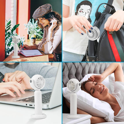 Mini Wearable Handheld Fan Battery Operated Small Portable Neck Fan Speed Adjustable UsbC Rechargeable Powerful Eyelash Fan Pink