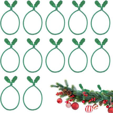 Prasacco 12 Pcs Christmas Garland Ties, 15.7 Inch Christmas Decorative Twist Ties for Banister Flexible Twist Ties for Garland Reusable Garland Ties for Xmas Holiday Christmas Craft Wrapping (Brown)