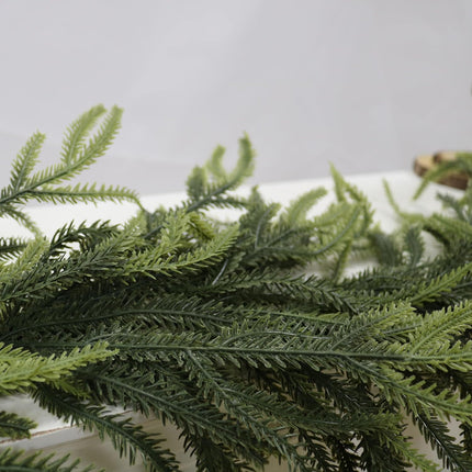 6ft Norfolk Pine Garlands, Real Touch Winter Pine Garland, Artificial Nature Touch Greenery Garland for Table,Mantle, Wall, Indoor, Outdoor Christmas Decorations