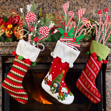 6pcs Christmas Tree Picks Decorations, Red White Green Candy Canes Berry Tree Picks for Christmas Tree Fillers, Grinchmas Christmas Tree Ornaments, Peppermint Sticks Floral Stems