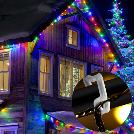 100pcs White Plastic Light Hanger Hooks, Christmas Light Gutter Clips, Weatherproof Gutter Clips for Hanging Outdoor Lights Xmas Decoration String Lights
