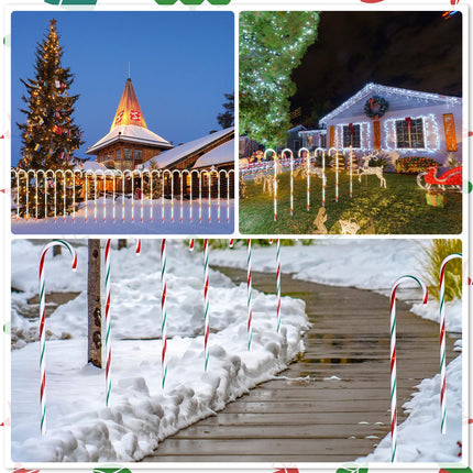Treela 12 Pcs 36 Inch Christmas Candy Cane Lights Pathway Markers Christmas Lights with 8 Modes LED Waterproof Christmas Decorations for Lawn Garden Driveway Walkway Patio