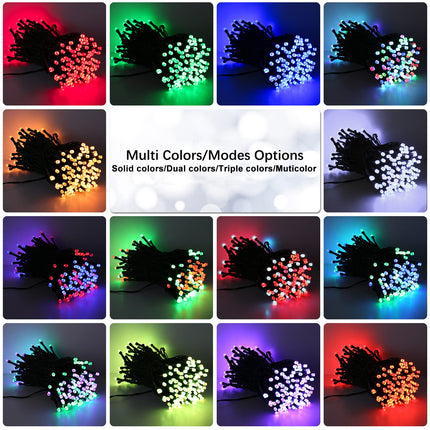 BrizLabs RGB Christmas Lights, 66FT 200 LED Color Changing String Lights, Rainbow Christmas Lights, Red White Dimmable Christmas Tree Lights with Remote for Xmas Halloween Home Indoor Outdoor Party
