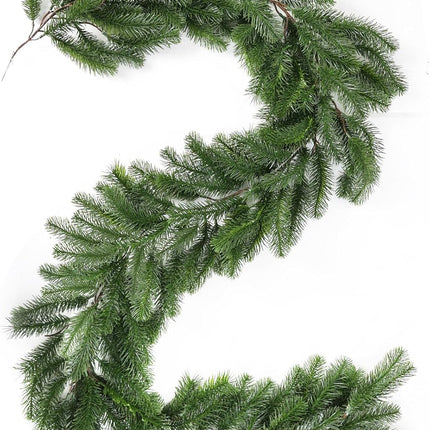 6ft Artificial Christmas Pine Garland, Real Touch Greenery Winter Garland Decor for Home, Fireplace, Wall, Porch, Table, Mantle, Indoor Outdoor Decoration