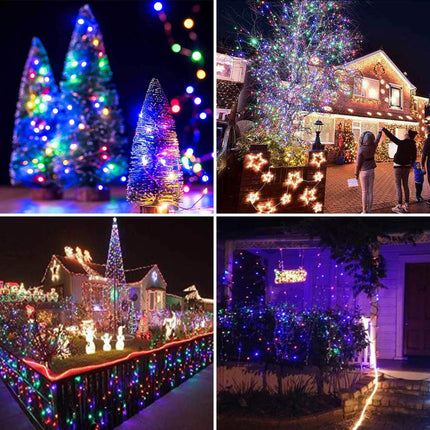 2 Pack 100 LED Solar Powered String Lights, Outdoor Waterproof Copper Wire 8 Modes Fairy Lights for Garden, Patio, Party, Christmas, Home (Multicolor)