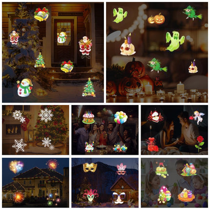 Christmas Projector Lights Outdoor(Modern), Waterproof IP65 8W Indoor LED Projector, 12 Slides Holiday Lights Party Outdoor Garden Villa Apartment Kids Room Night Light